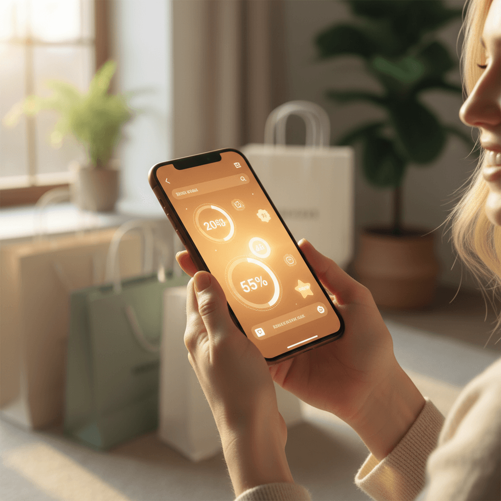 Person viewing exclusive deals on mobile app