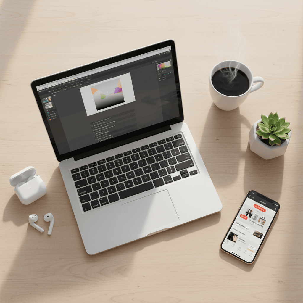 Home shopping and deals on a laptop