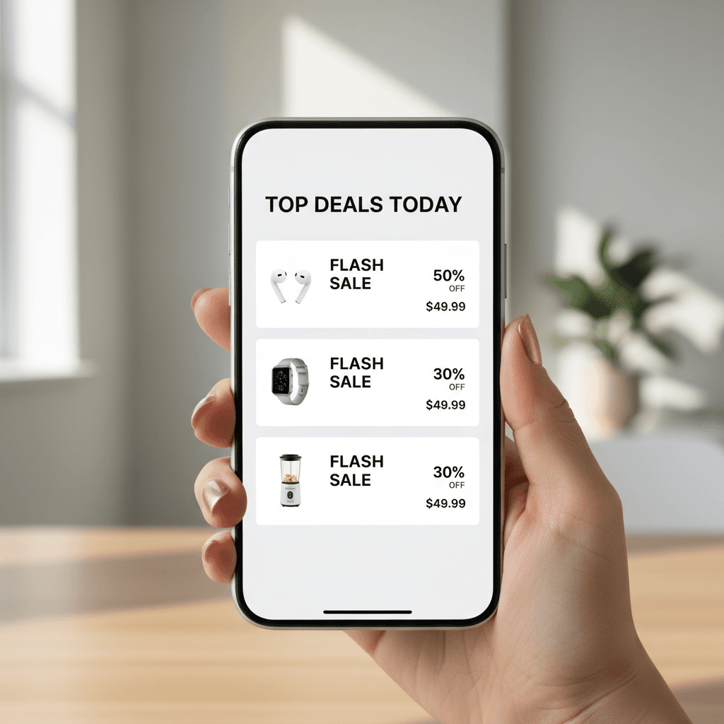 Curated deals displayed on smartphone screen