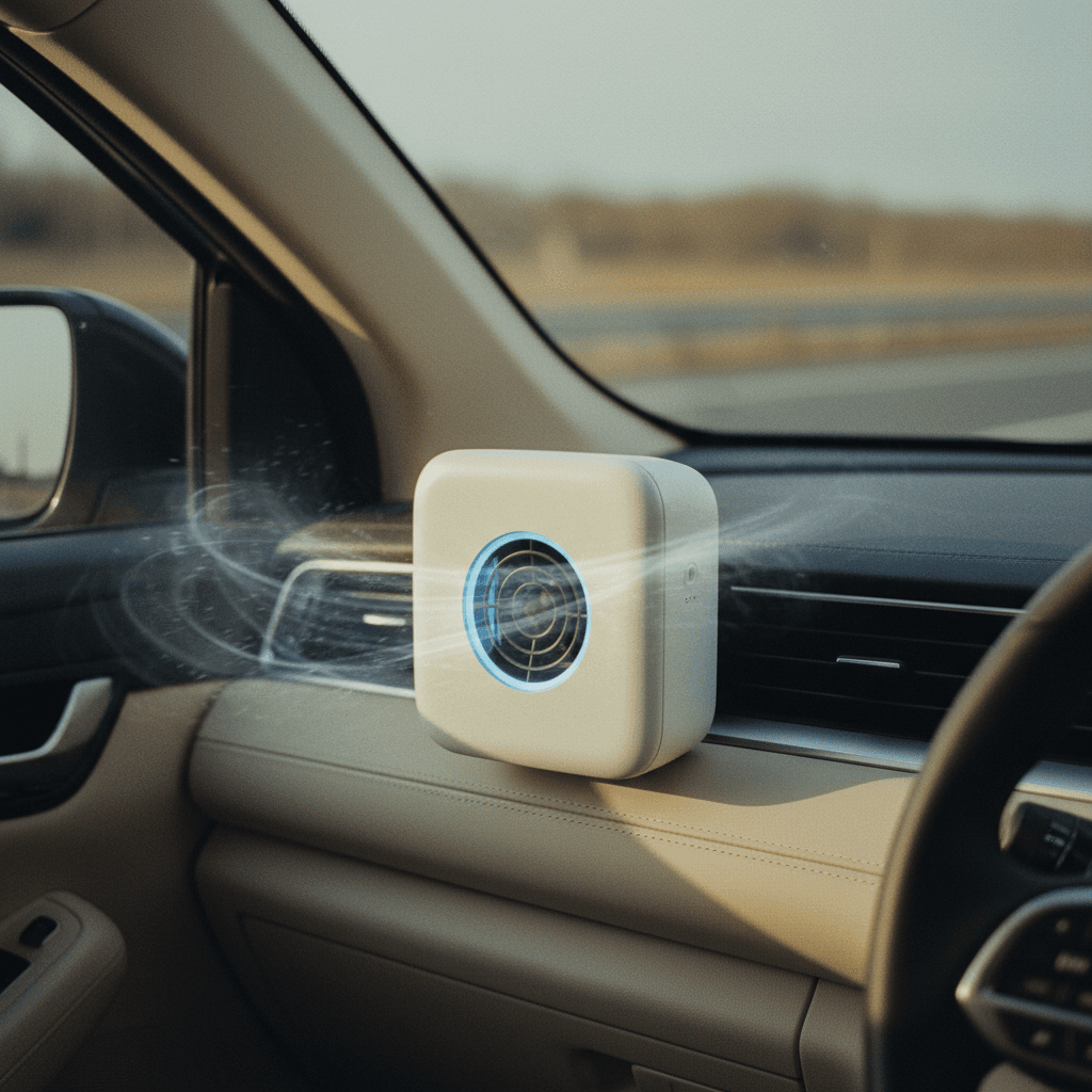 Air purifier mounted on car air vent