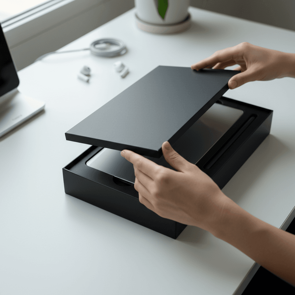 Electronics and tech gadgets being unboxed