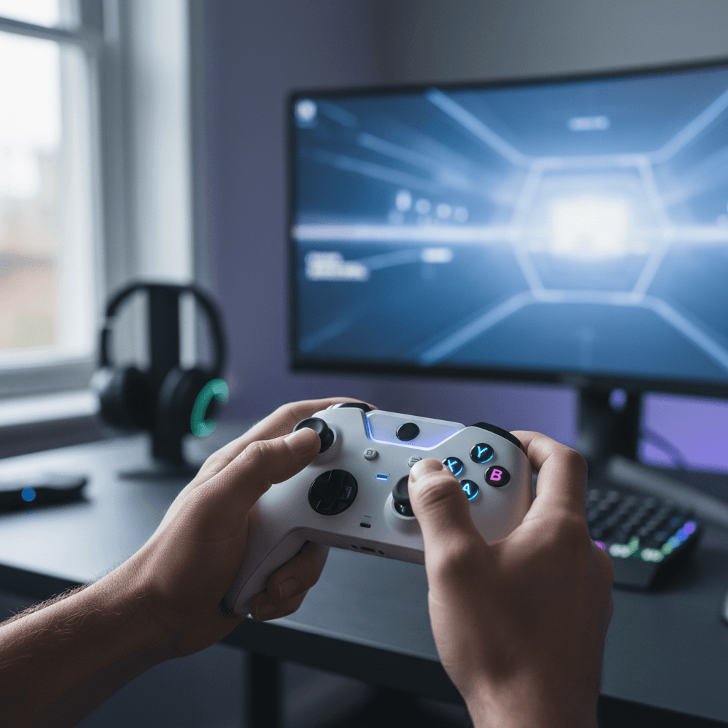 Gaming enthusiast with high-performance controller